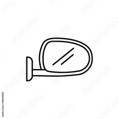 Side mirror icon Isolated flat vector in outline