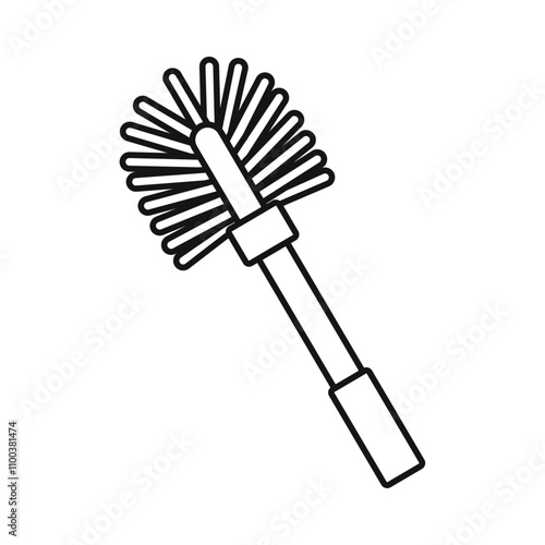 Toilet brush icon Isolated flat vector in outline