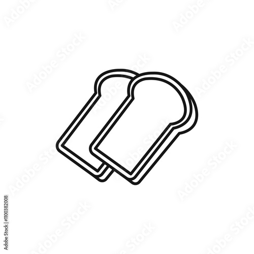 White bread icon Isolated flat vector in outline