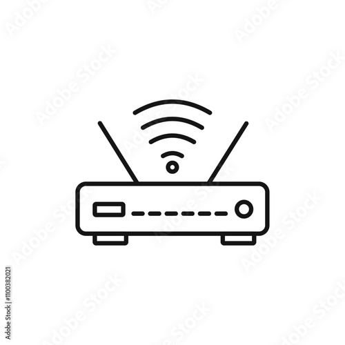 Wifi modem icon Isolated flat vector in outline