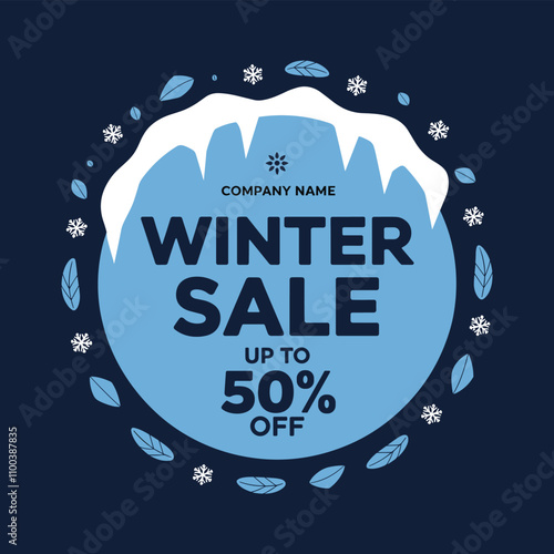 Winter sale discount banner 