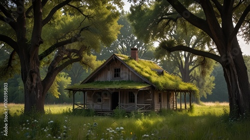 Enchanting Green Roof Cabin photo