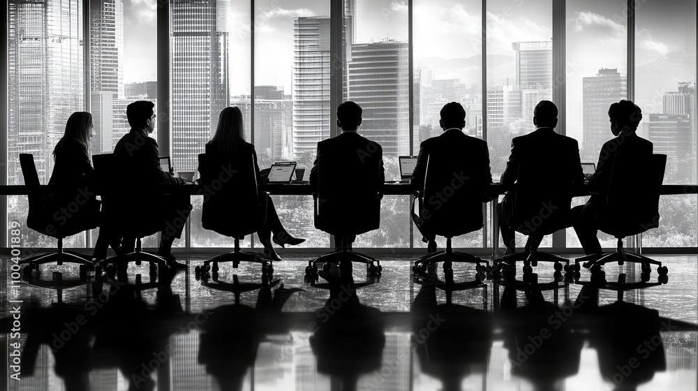 Fototapeta premium Business Meeting in a Futuristic Conference Room