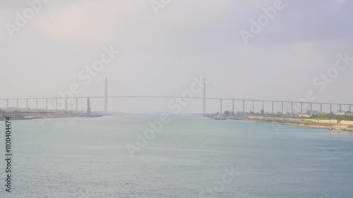 bridge over the suez canal at dawn in 2024