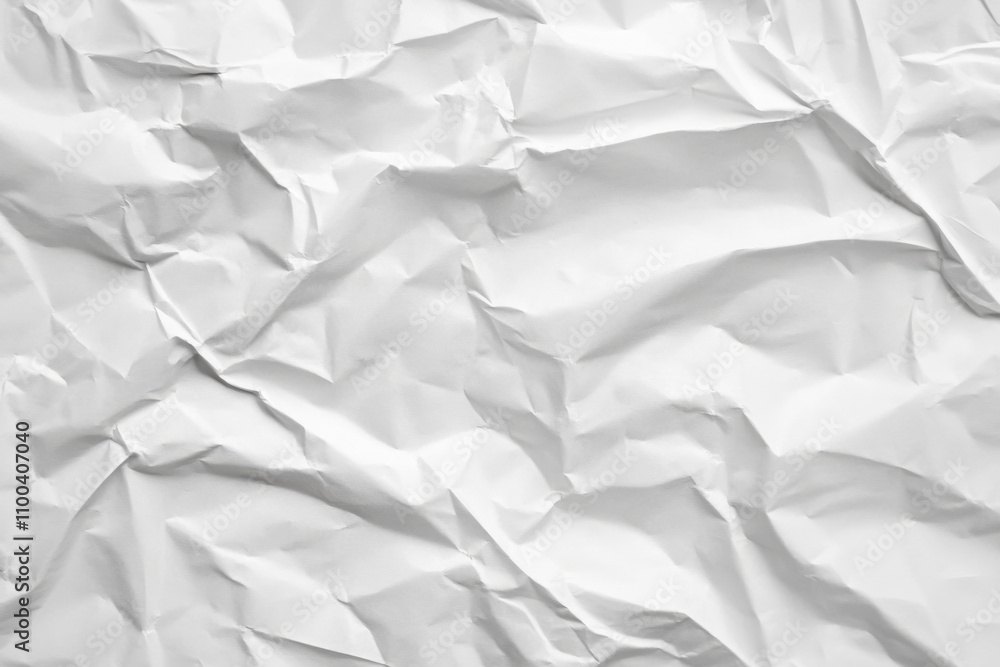Fototapeta premium Abstract white crumpled and creased recycle paper texture background 