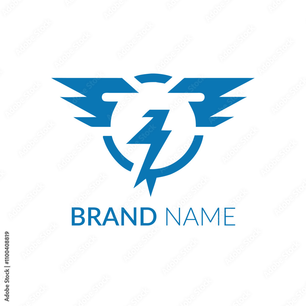 Obraz premium Vector eagle logo symbolizes lightning and electricity