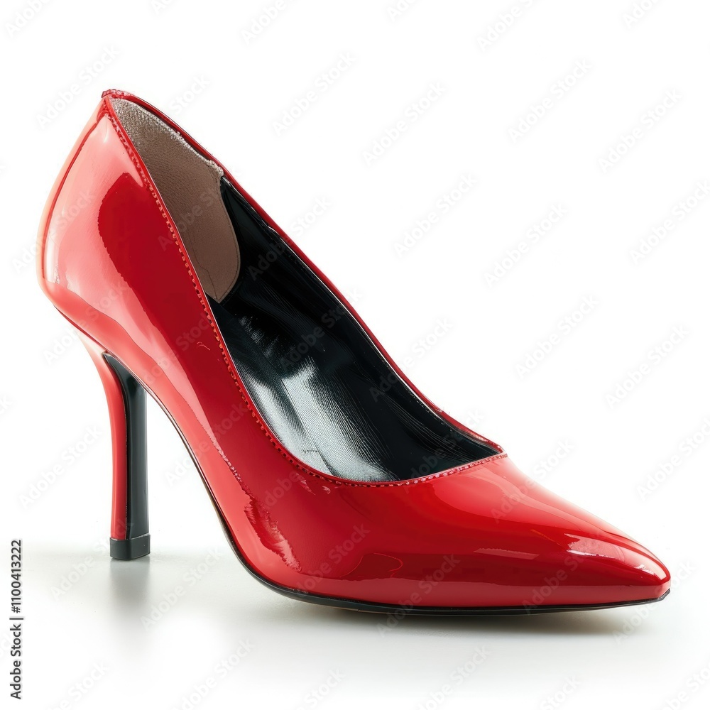 High Heels red woman shoe isolated on white. High Heels red woman shoe isolated on white.