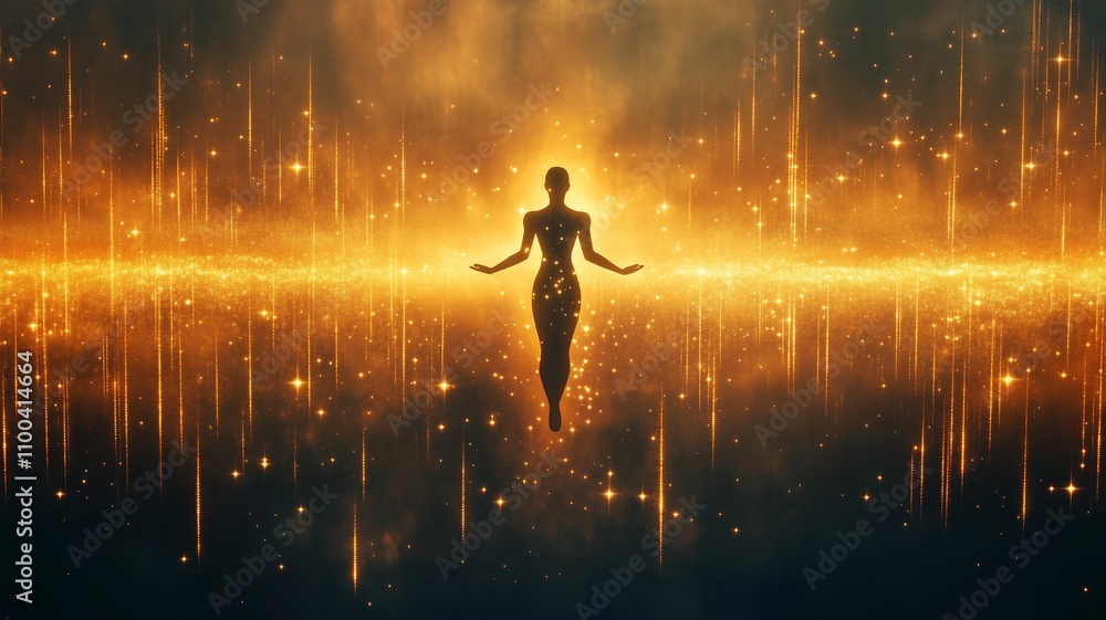 Obraz premium Cosmic Serenity and Spiritual Glow