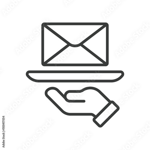 Email service, icon in line design. Email, service, communication, inbox, delivery, platform, provider on white background vector. Email service editable stroke icon