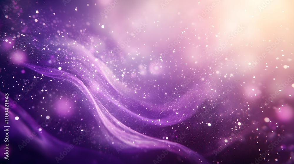 Obraz premium Futuristic abstract purple waveforms surrounded by l AI generated illustration