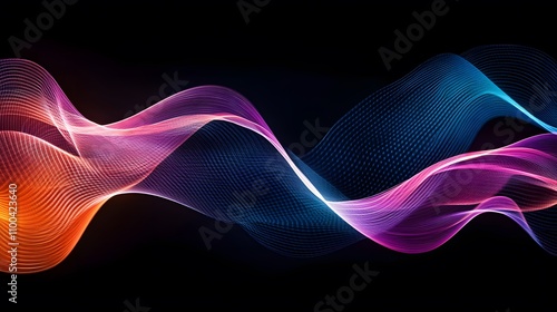 High tech abstract background featuring vibrant flow AI generated illustration