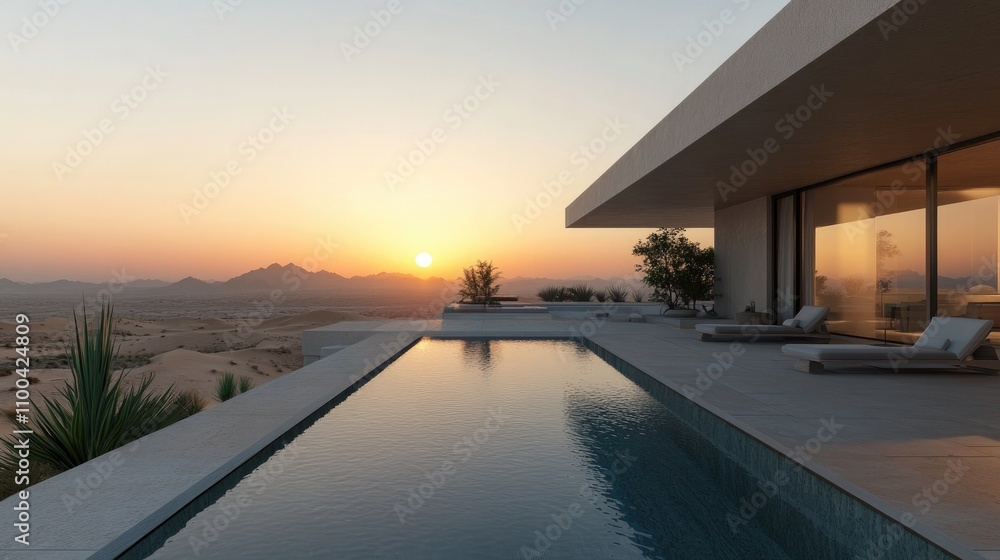 Fototapeta premium A picturesque desert modern villa