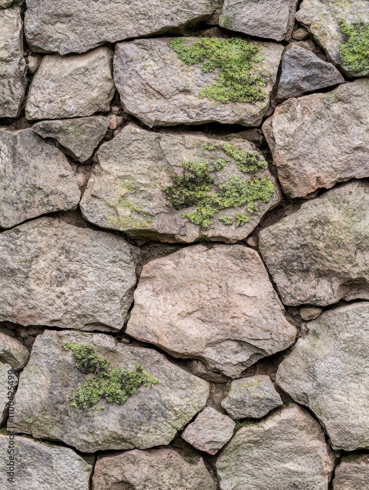 Obraz premium Textured rock wall with moss