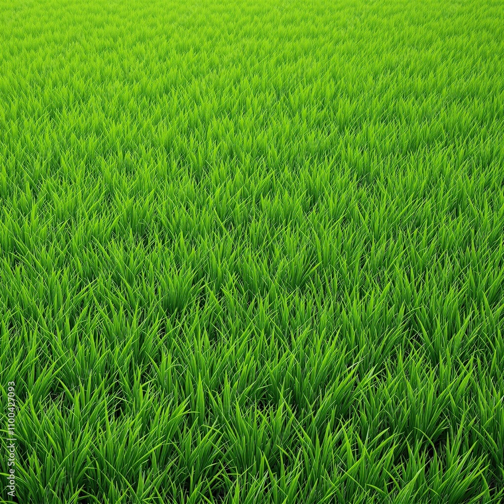Obraz premium Lush green grass with visible blades and a slight sheen from being freshly cut, lawn care, lush, greenery, hybrid grass, verdant