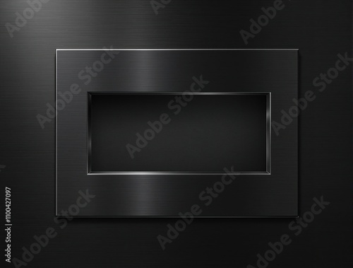 Wallpaper Mural Metal plate with a rectangular cutout over a dark metallic background, component layout, industrial design, product showcase Torontodigital.ca