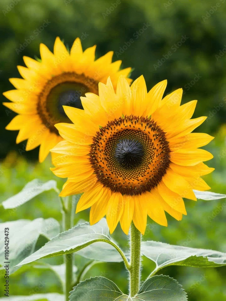 Obraz premium Vibrant sunflowers in a garden
