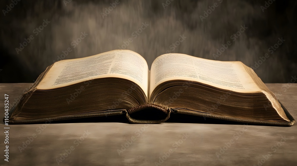 Obraz premium Potential empty open book on a clean surface with a AI generated illustration