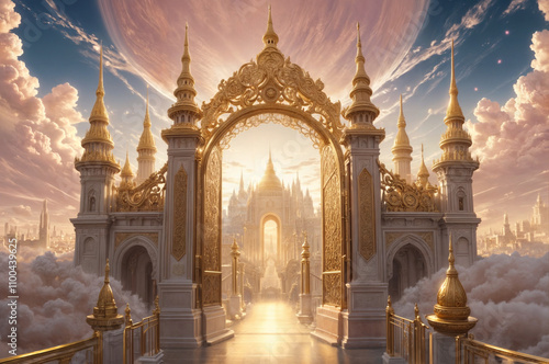 gate to golden city of heaven created using AI Generative Technology

