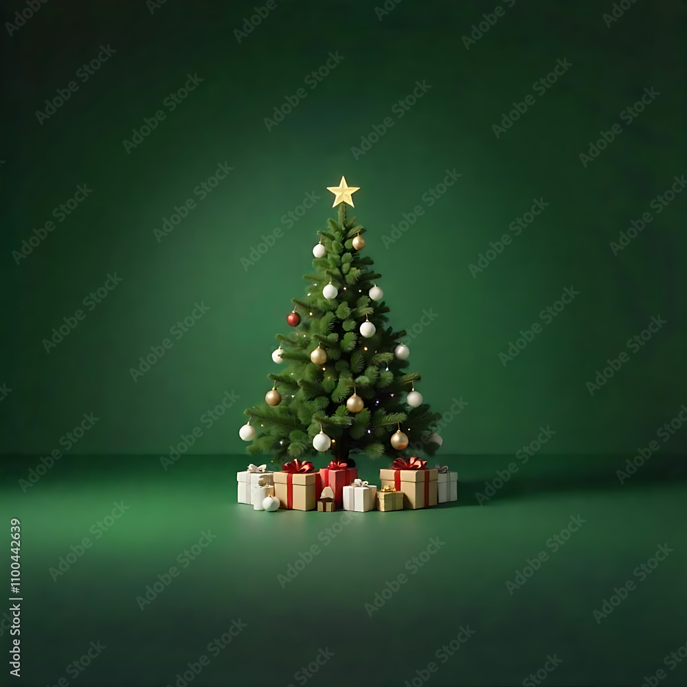 Christmas card with a hole in the shape of a Christmas tree and a microchip on a green background. New year virtual reality concept. New Year card in computer technology style Christmas card with a hole in the shape of a Christmas tree and a microchip on a green background. New year virtual reality concept. New Year card in computer technology style