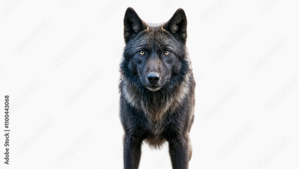 Fototapeta premium Black wolf isolated on white background