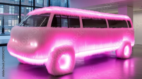 Fluffy pink car soft plush tender pastel pink women style