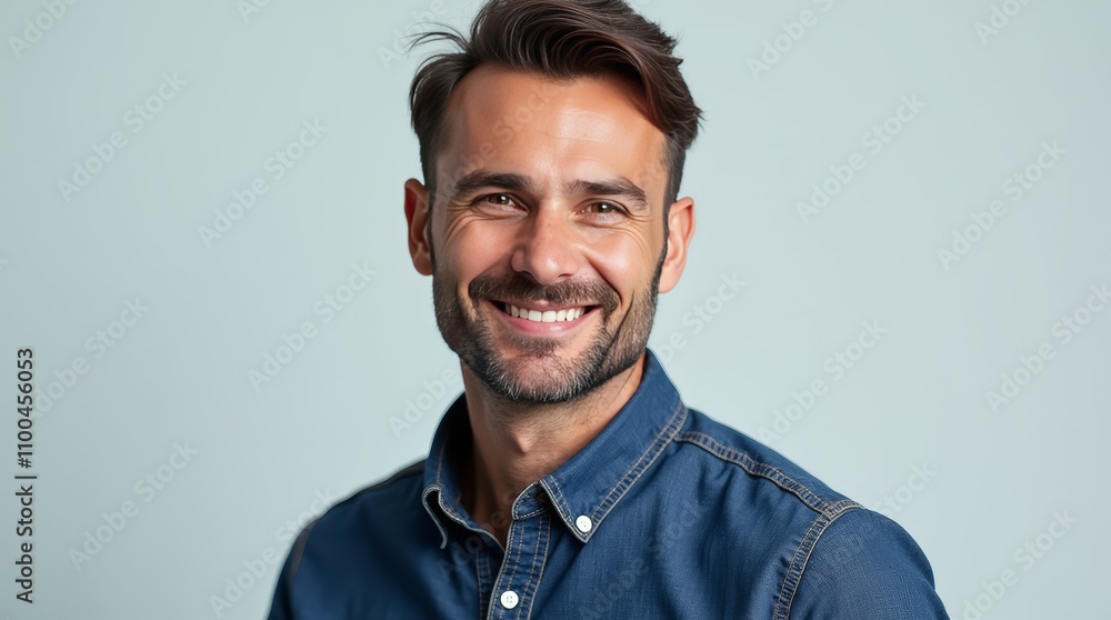 Obraz premium Portrait of a 30-Year-Old Turkish Man with a Subtle Smile