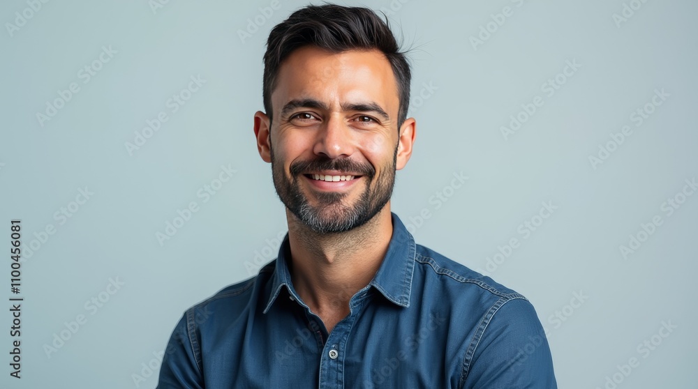 Obraz premium Portrait of a 30-Year-Old Turkish Man with a Subtle Smile