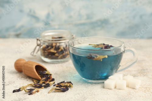 Butterfly pea flower tea in...