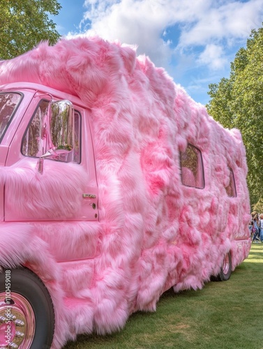 Fluffy pink car soft plush tender pastel pink women style