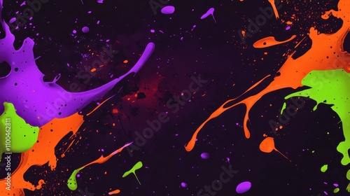 Energetic wallpaper with paint splashes and glowing lights on a deep backdrop photo