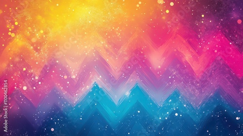 Dynamic wallpaper with bold zigzags and soft glowing textures on a blue background