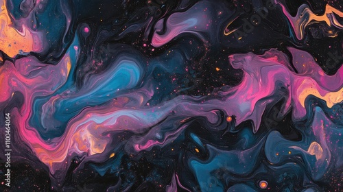 Energetic nebula wallpaper with glowing neon colors swirling in a cosmic sky
