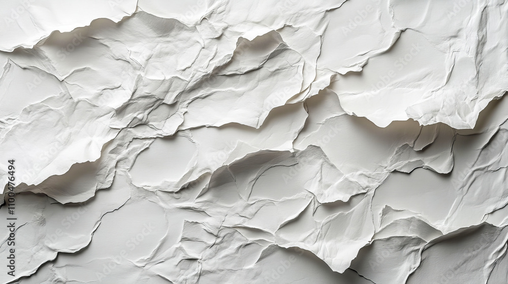 Abstract textured white paper layers creating a 3d illusion Abstract textured white paper layers creating a 3d illusion