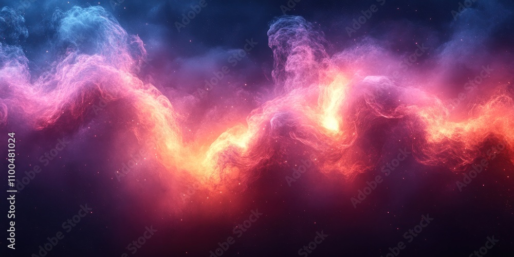 Fototapeta premium Abstract cosmic nebula with vibrant pink and blue hues.
