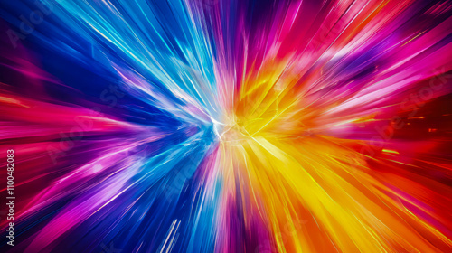 Wallpaper Mural Vibrant blast of multicolored light rays in dynamic motion Torontodigital.ca