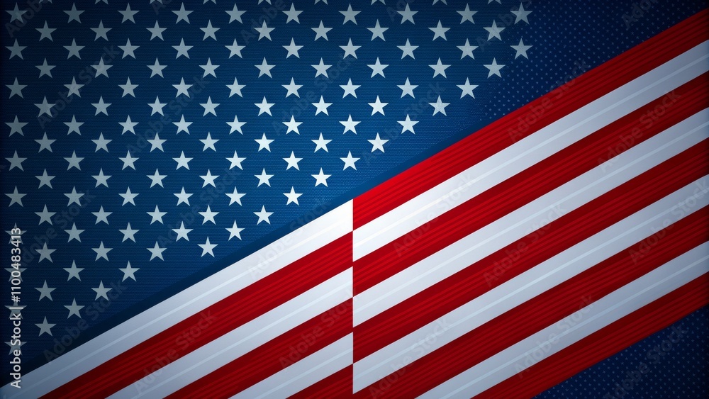Naklejka premium American Flag Stripes and Stars Abstract Background, american flag , 4th of july , patriotic , independence day