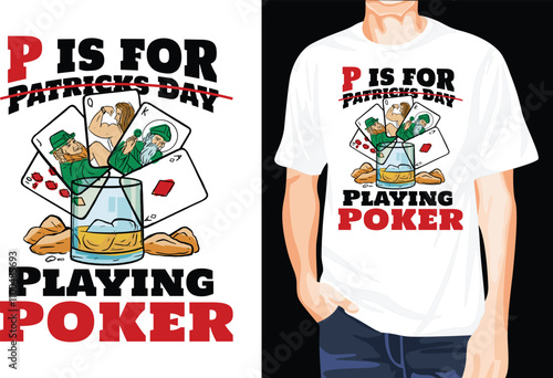 Playing poker t-shirt design