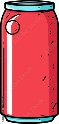 Illustration of a Red Soda Can