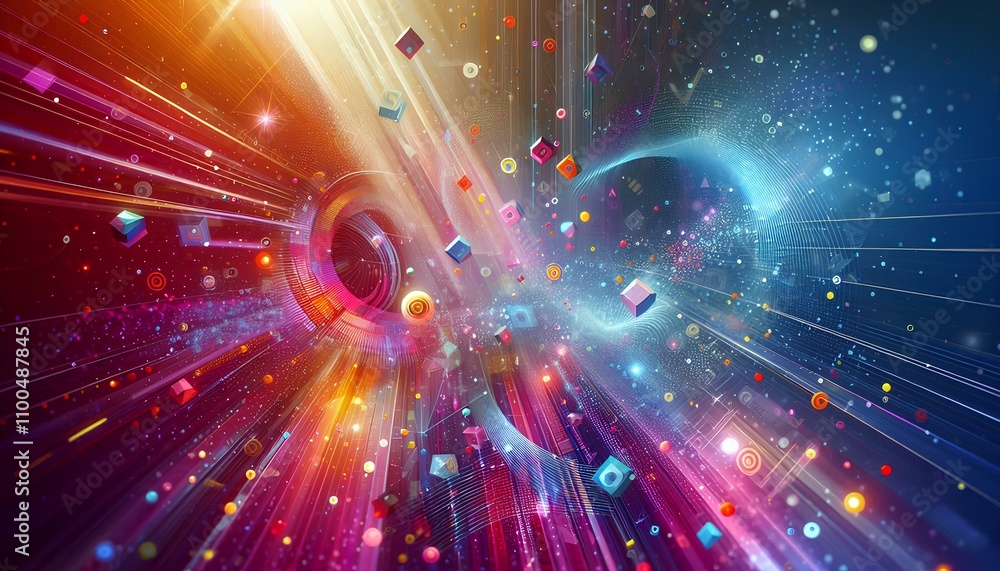 Obraz premium Geometric Elegance: Modern 3D Abstract Design