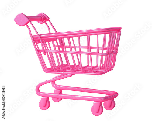 a pink shopping cart with wheels photo