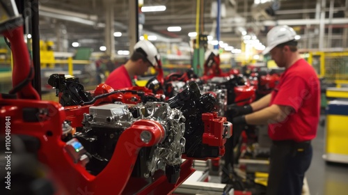 Wallpaper Mural Robotic arms meticulously assembling components in an industrial setting, highlighting precision, efficiency, and the future of manufacturing technology. Torontodigital.ca