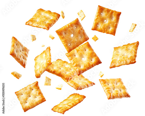 crack crackers falling in the air