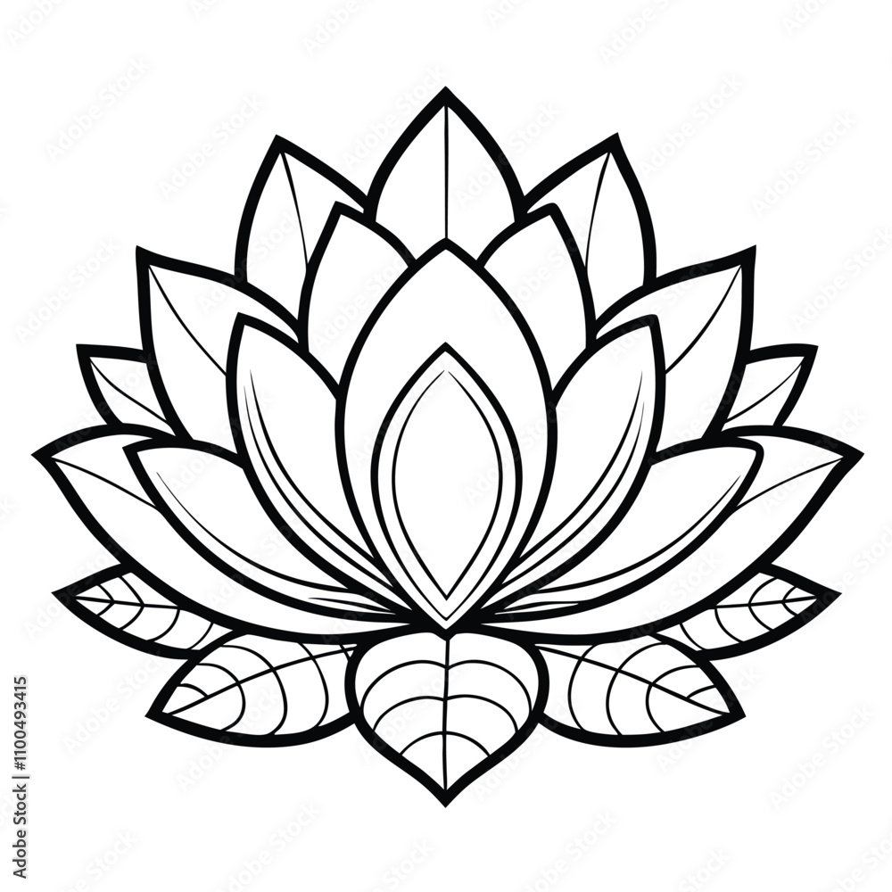 Obraz premium lotus silhouette vector illustration 