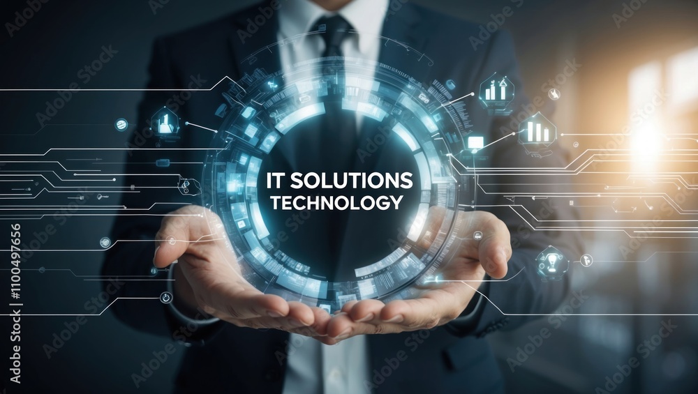 Fototapeta premium Artificial intelligence and solutions in information technology