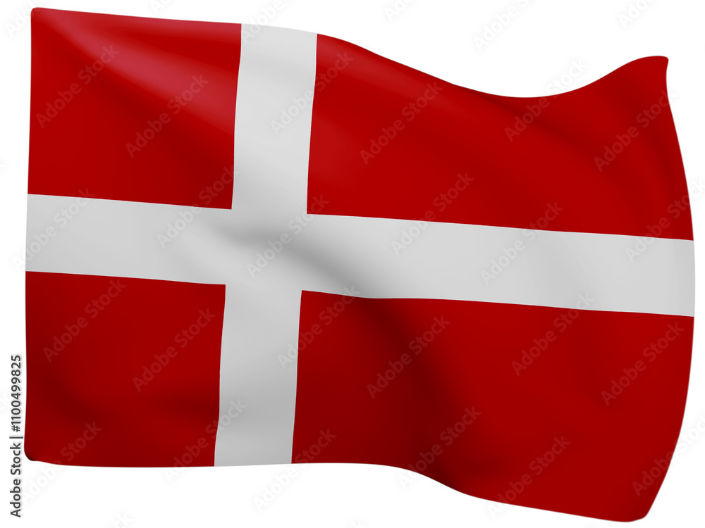 Fototapeta premium 3d Denmark flags.