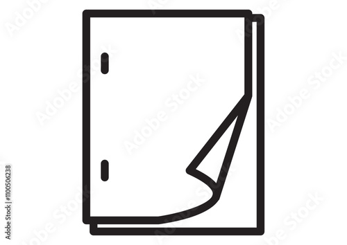 左側をホチキス止めした書類のアイコン