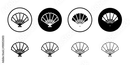 Hand fan icon Art design illustration