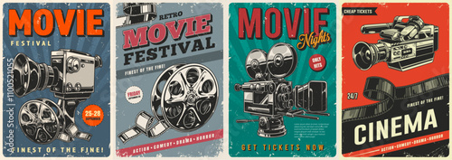 Classic cinema retro film posters