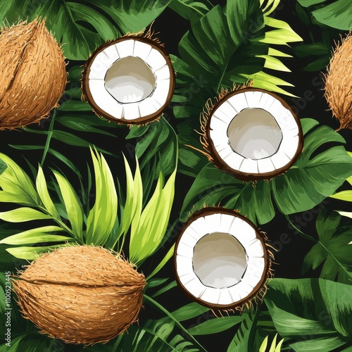 Tropical Coconut Pattern Design photo