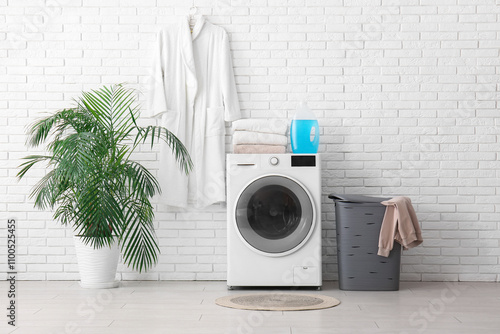 Modern laundry room interio...